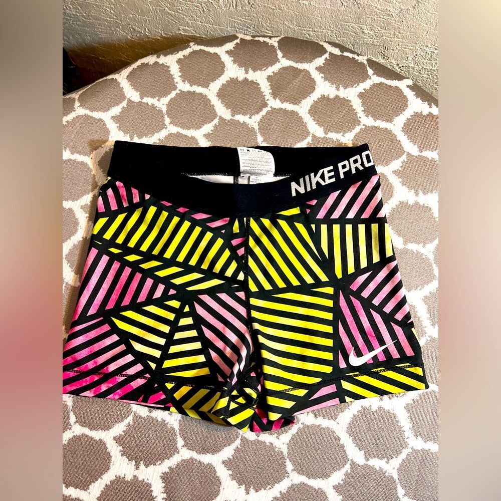 Nike Pink and Yellow Athletic Shorts athletic athleisure summer colorful beach